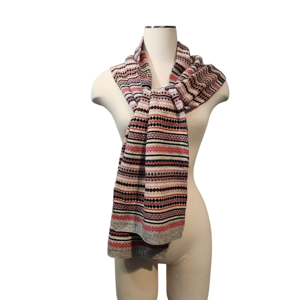 NWT GAP MERINO WOOL BLEND MULTICOLOR FAIR ISLE SCARF UNISEX